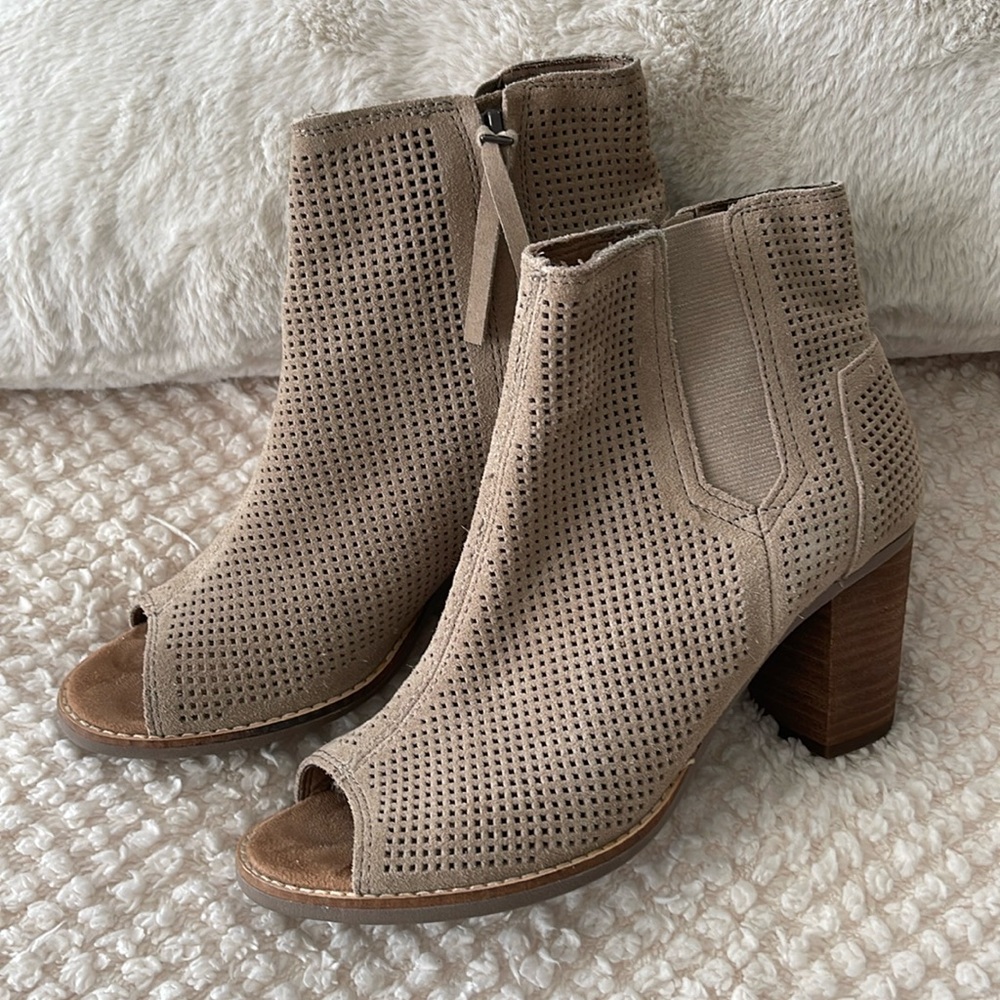 TOMS peep toe bootie